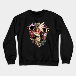 Beautiful fantasy bird and flowers Crewneck Sweatshirt